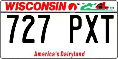 WI license plate 727PXT