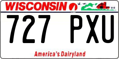 WI license plate 727PXU