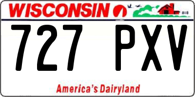 WI license plate 727PXV