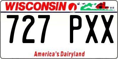 WI license plate 727PXX