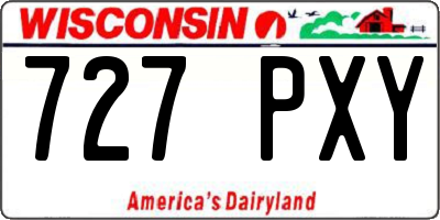 WI license plate 727PXY