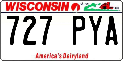 WI license plate 727PYA