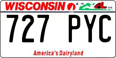 WI license plate 727PYC