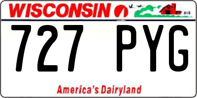WI license plate 727PYG