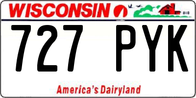 WI license plate 727PYK