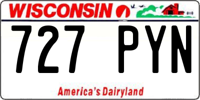 WI license plate 727PYN
