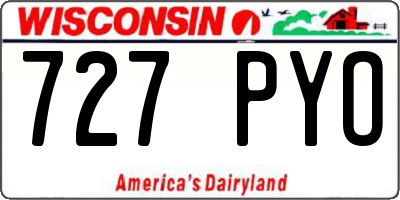 WI license plate 727PYO