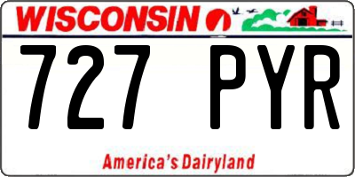 WI license plate 727PYR