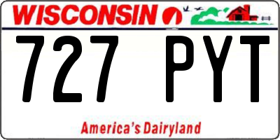 WI license plate 727PYT