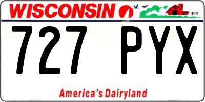 WI license plate 727PYX