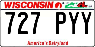 WI license plate 727PYY
