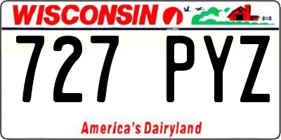 WI license plate 727PYZ