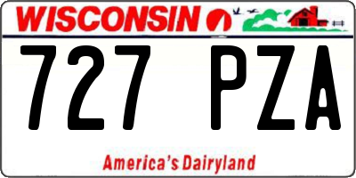 WI license plate 727PZA