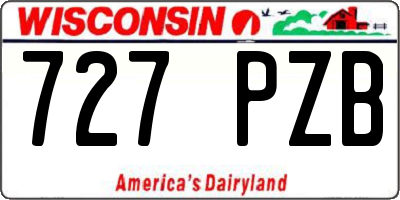 WI license plate 727PZB