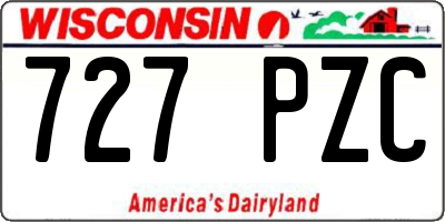 WI license plate 727PZC