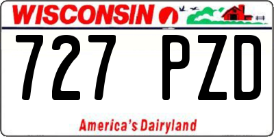 WI license plate 727PZD