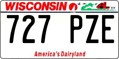 WI license plate 727PZE