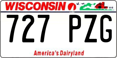 WI license plate 727PZG