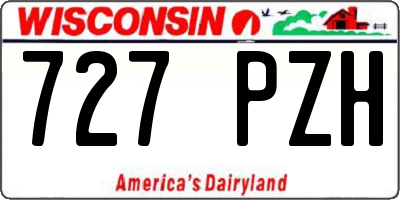 WI license plate 727PZH