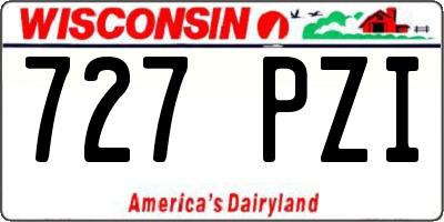 WI license plate 727PZI