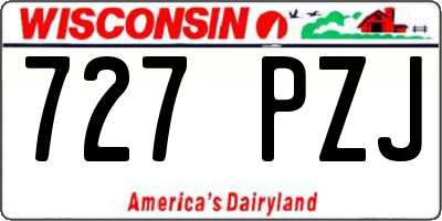WI license plate 727PZJ
