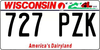 WI license plate 727PZK