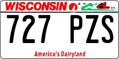 WI license plate 727PZS