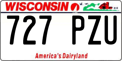 WI license plate 727PZU