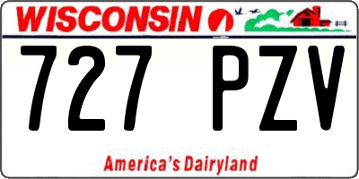 WI license plate 727PZV