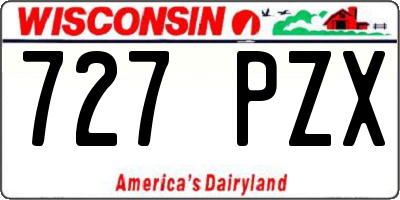 WI license plate 727PZX