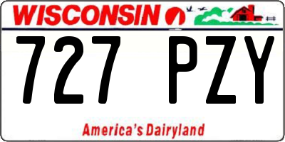 WI license plate 727PZY