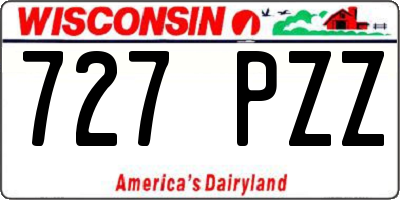 WI license plate 727PZZ