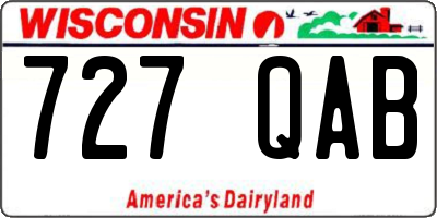 WI license plate 727QAB