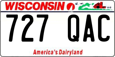 WI license plate 727QAC