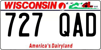 WI license plate 727QAD