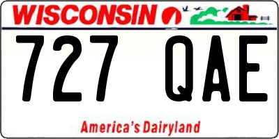 WI license plate 727QAE