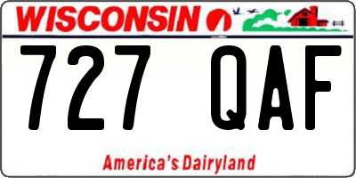 WI license plate 727QAF