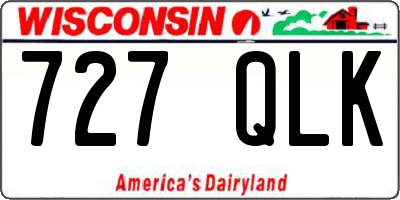 WI license plate 727QLK