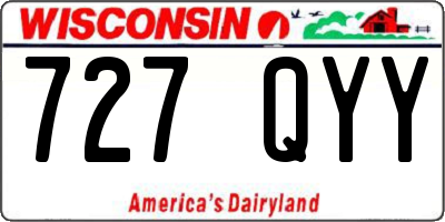 WI license plate 727QYY