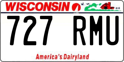 WI license plate 727RMU