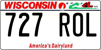 WI license plate 727ROL