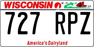 WI license plate 727RPZ