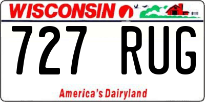 WI license plate 727RUG
