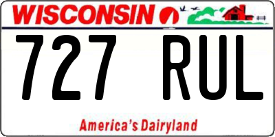 WI license plate 727RUL