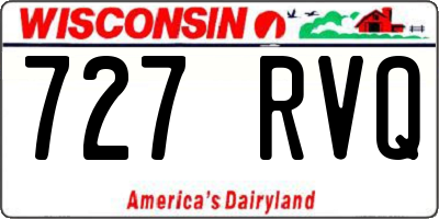 WI license plate 727RVQ