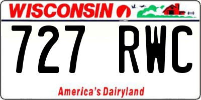 WI license plate 727RWC