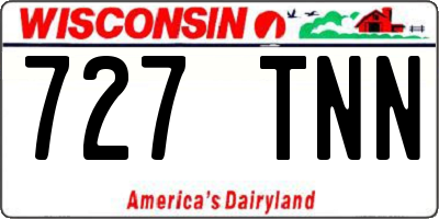 WI license plate 727TNN