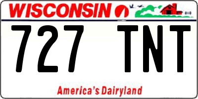 WI license plate 727TNT