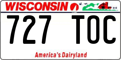 WI license plate 727TOC