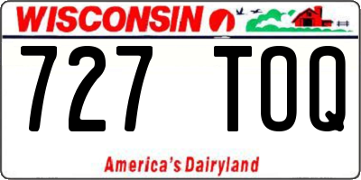 WI license plate 727TOQ